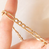 Bracelet à maillons Figaro vintage en or jaune 9 carats