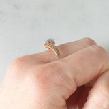 Anello contrarier a fiore in oro rosa 9K con diamanti (0.12ctw ca.)