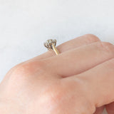 Anello a margherita vintage in oro giallo 9K con diamanti di taglio brillante (0.30ctw ca.), anno 1990
