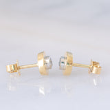Orecchini punto luce vintage in oro giallo 8K con diamanti (0.12ctw ca.), anni ‘70