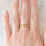 Veretta vintage in oro giallo 9K con sfeni (0.62ctw ca.)