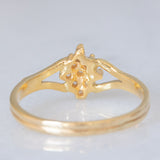 Anello a fiore vintage in oro giallo 14K con diamanti di taglio brillante (0.09ctw ca.), anni ‘60/‘70