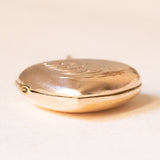 Vintage herzförmiger Fotoanhänger mit 9-karätiger Gelbgoldfolie auf Metall, 50er/60er Jahre