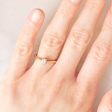 Solitario vintage in oro giallo 9K con diamante di taglio brillante (0.20ct ca.), anni ‘80/‘90