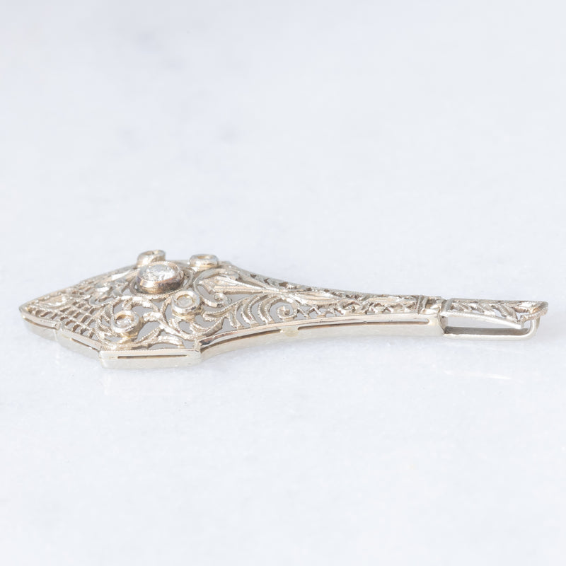 Pendente Art Déco in platino con diamanti (0.15ctw ca.), anni ‘30