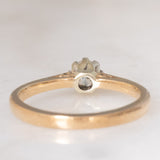 Solitario vintage in oro giallo 9K con diamante di taglio brillante (0.20ct ca.), anni ‘80/‘90