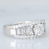 Anello a fascia in platino con diamanti (1.33ctw), anni ‘80