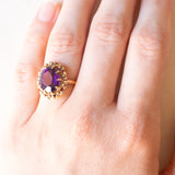 Vintage 9K Yellow Gold Amethyst (approx. 3.50ct) Cocktail Ring, 70s