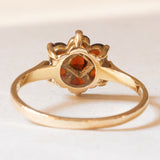 Vintage Gänseblümchenring aus 9-karätigem Gelbgold mit Granaten, 1976