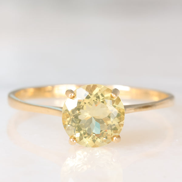 Solitario vintage in oro giallo 9K con quarzo (1.50ct ca.), anni ‘90