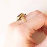 Vintage-Aquamarin-Cocktailring aus 14-karätigem Gelbgold (ca. 3.30 Karat), 70er Jahre