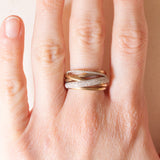 Vintage-Ring aus 9-karätigem Gelb- und Weißgold mit Diamanten (ca. 0.50 ctw), 60er/70er Jahre