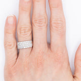 Anello a fascia in platino con pavé di diamanti di taglio brillante (1ctw), anni ‘80