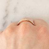 Anello vintage in oro rosa 9K con diamanti (0.20ctw ca.), anni ‘80