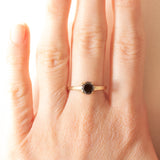 Solitaire vintage en or jaune 9K avec onyx, 1992