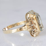 Anello da cocktail vintage in oro giallo 8K con acquamarina (2.50ct ca.), anni ‘60/‘70