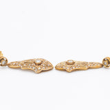 Orecchini vintage in stile Art Déco in oro giallo 18K con diamanti (0.70ctw ca.), anni ‘70/‘80