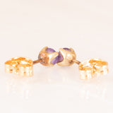 Orecchini punto luce vintage in oro giallo 9K con ametiste (0.40ctw ca.)