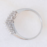 Anello a “V” in platino con diamanti di taglio baguette (0.50ctw), anni ‘70/‘80