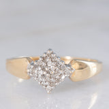 Anello geometrico vintage in oro giallo 14K con diamanti (0.25ctw ca.), anni ‘70/‘80