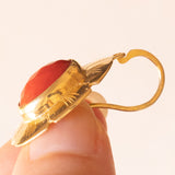 Vintage 2-in-1-Ohrringe aus 18 Karat Gelbgold mit roter Koralle, 50er Jahre