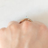 Anello vintage in oro giallo 9K con topazi azzurri (0.80ctw ca.) e diamanti, anni ‘80/‘90