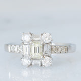 Anello vintage in platino con diamanti (1.07ctw), anni ‘90
