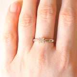 Anello vintage in oro bianco 9K con diamanti (0.34ctw ca.), anni ‘80
