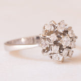 Vintage-Schneeflockenring aus 14-karätigem Weißgold mit Diamanten im Brillantschliff (ca. 0.50 ctw), 60er/70er Jahre