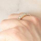 Anello a fascia vintage in oro giallo 14K con diamanti di taglio brillante (0.82ctw ca.), anni ‘80