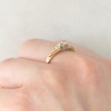 Solitario vintage in oro giallo 9K con diamanti (centrale di taglio brillante e di 0.20ct ca.)