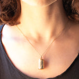 Vintage 9K Yellow Gold Plastic Cylinder Emergency Money Pendant with One Pound Note, 1978