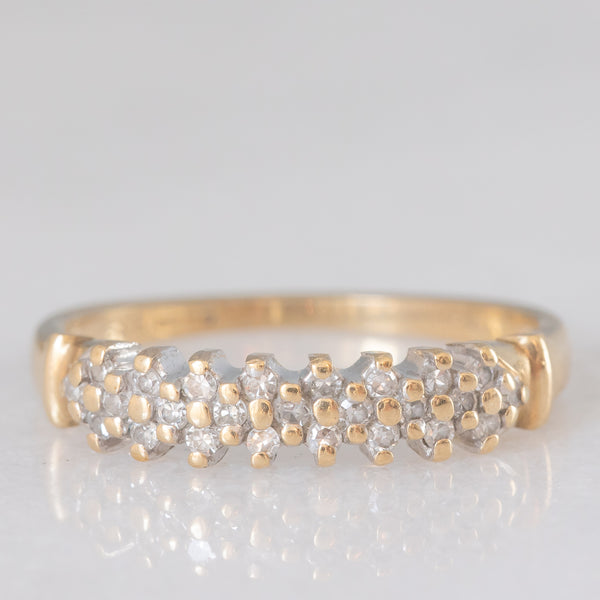 Anello vintage in oro giallo 9K e diamanti (0.15ctw ca.), anno ‘2000