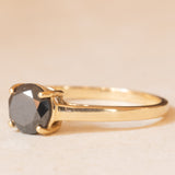 Solitaire vintage en or jaune 9K avec onyx, 1992