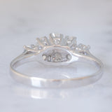 Bague vintage en or blanc 14 carats avec diamant taille brillant (environ 0.42 ct), 80s