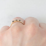 Veretta vintage in oro giallo 9K con zaffiri (0.12ctw ca.) e diamanti (0.04ctw ca.), anno 1988