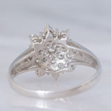 Anello a fiocco di neve in platino con diamanti di taglio brillante (0.50ctw), anni ‘70/‘80
