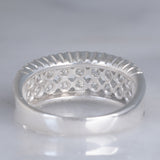 Anello a fascia vintage in platino con diamanti (1.05ctw), anni ‘70/‘80