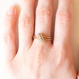 Vintage-Ring aus 9-karätigem Gelbgold mit geschliffenen Diamanten (ca. 0.21 ctw), 1989