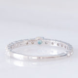 Mezzo eternity vintage in oro bianco 18K con alessandrite (0.06ct) e diamanti (0.45ctw), anni ‘2000