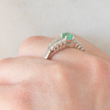 Anello vintage in platino con tormalina paraiba (0.76ct) e diamanti (0.71ctw), anni ‘90/anni ‘2000