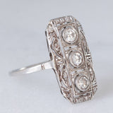 Anello Art Déco in oro bianco 14K e platino con diamanti (0.50ctw ca.), anni ‘30