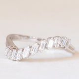 Vintage 14K white gold ring with baguette cut diamonds (0.75ctw approx.), 80s/90s