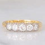 Antique 14K yellow gold ring with brilliant cut diamonds (0.54ctw approx.), 30s