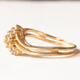 Vintage-Ring aus 9-karätigem Gelbgold mit geschliffenen Diamanten (ca. 0.21 ctw), 1989