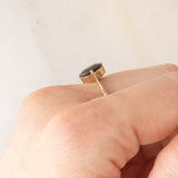 Solitario antico in oro giallo 9K con granato (1.10ct ca.), anni ‘10/‘20