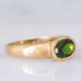 Solitario vintage in oro giallo 9K con cromodiopside (1ct ca.), anni ‘80