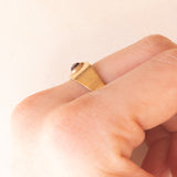 Vintage-Granat-Bandring aus 8 Karat Gelbgold, 80er Jahre