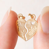 Herzförmiger Vintage-Anhänger zum Einbrechen aus 18-karätigem Gelbgold