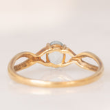 Anello vintage in oro giallo 9K con topazio azzurro (0.40ct ca.), anni ‘70/‘80